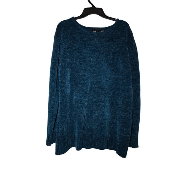 Erica Sweaters - Erica Teal Blue Pullover Sweater Top PM